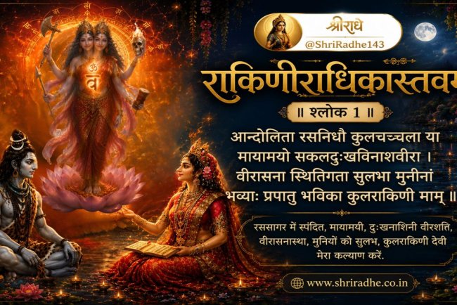 राकिणीराधिकास्तवम् श्लोक 1 अर्थ | स्वाधिष्ठान चक्र की अधिष्ठात्री राकिणी देवी