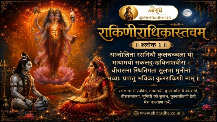 राकिणीराधिकास्तवम् श्लोक 1 अर्थ | स्वाधिष्ठान चक्र की अधिष्ठात्री राकिणी देवी